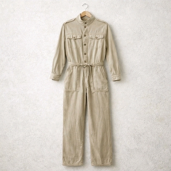Lucky Brand Pants - Lucky Brand Beige Utility Jumpsuit